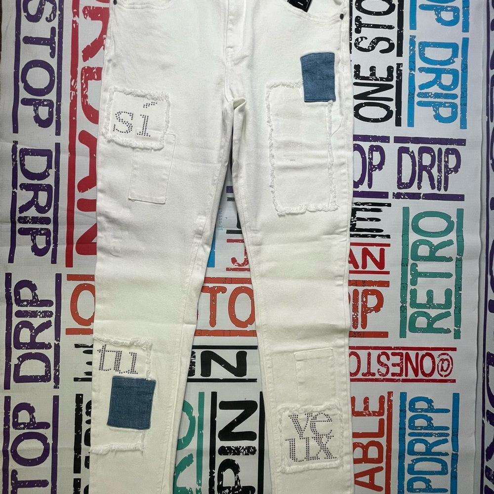 2 Piece denim set white & blue Sz various