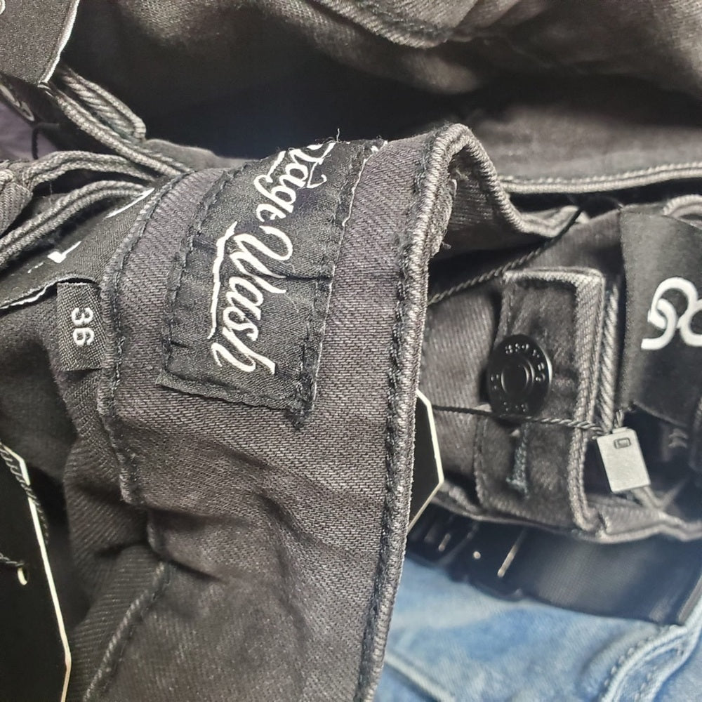 Strapped Up Slim Utility Jeans Denim Gold Straps