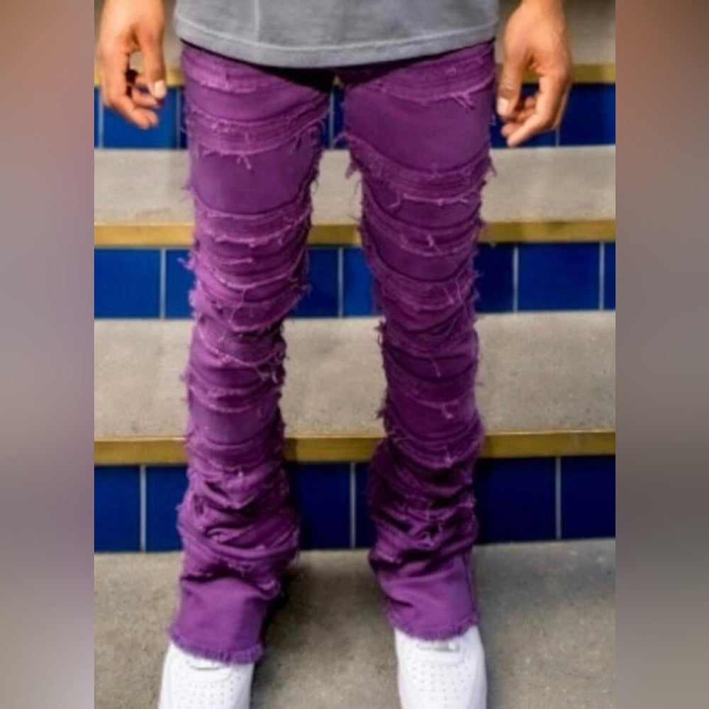Sz Various Super stacks denim purple