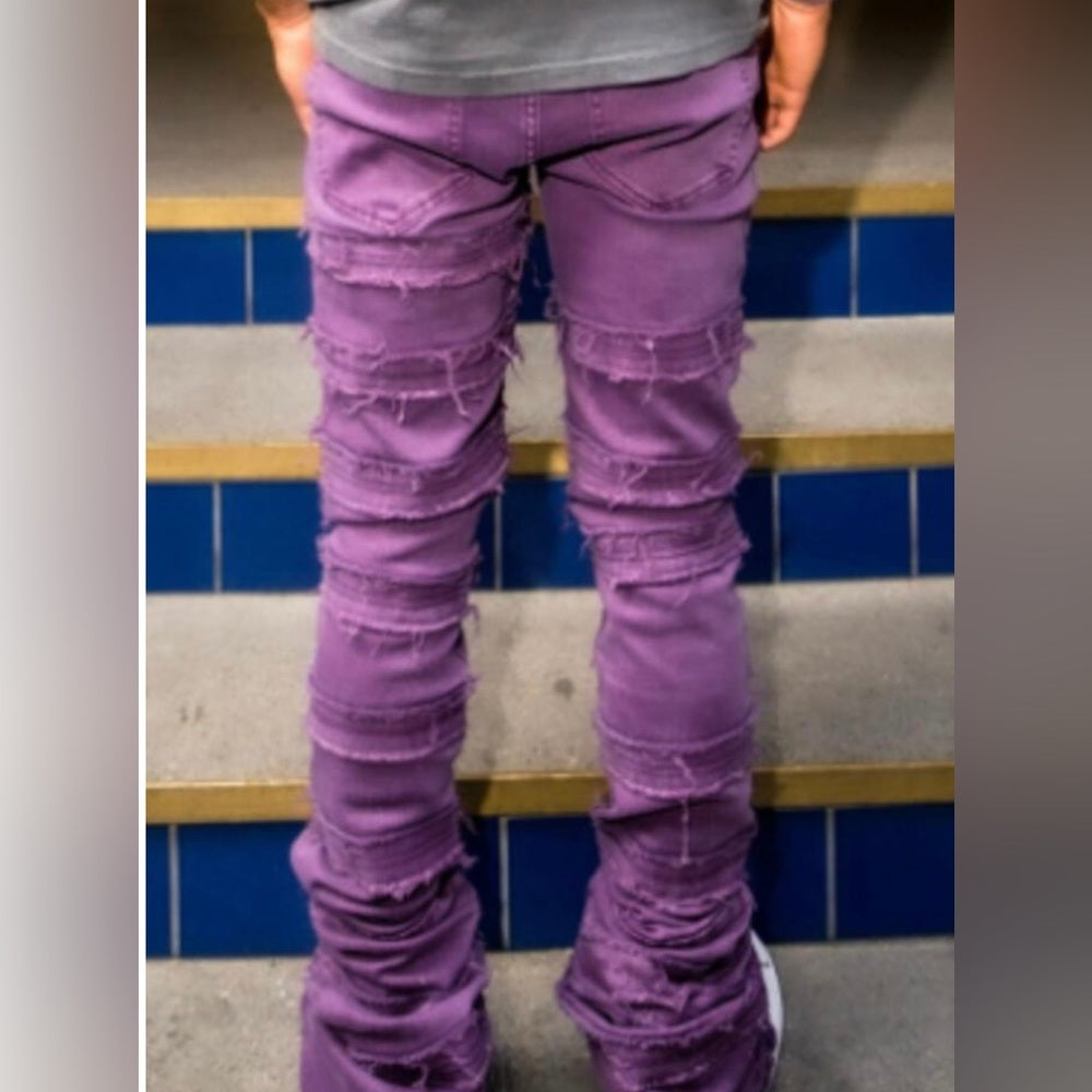 Sz Various Super stacks denim purple