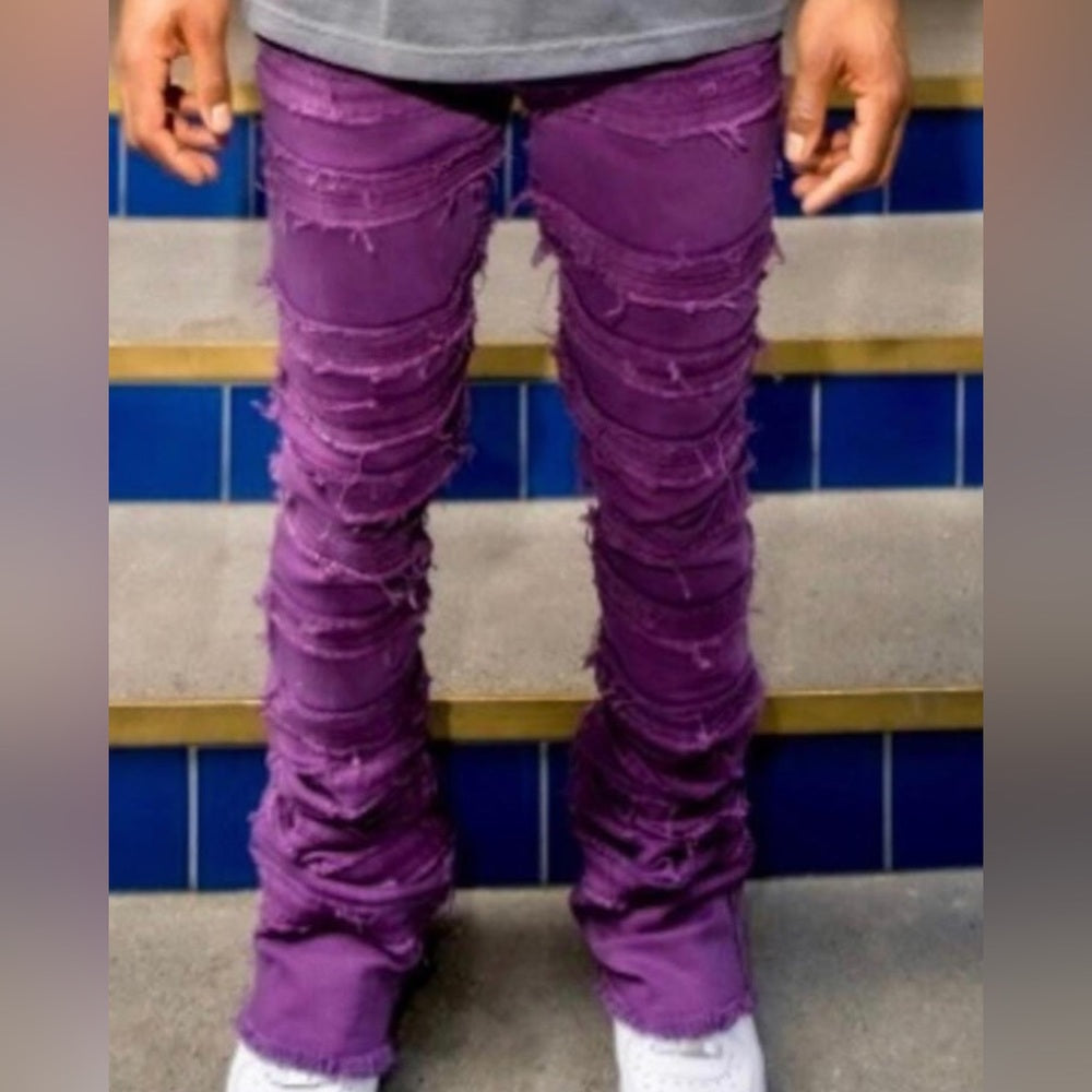Sz Various Super stacks denim purple
