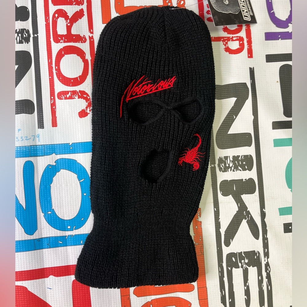 Black & red face mask one size fits all