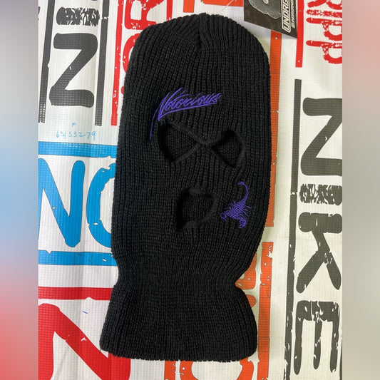 Black & purple face mask one size fits all