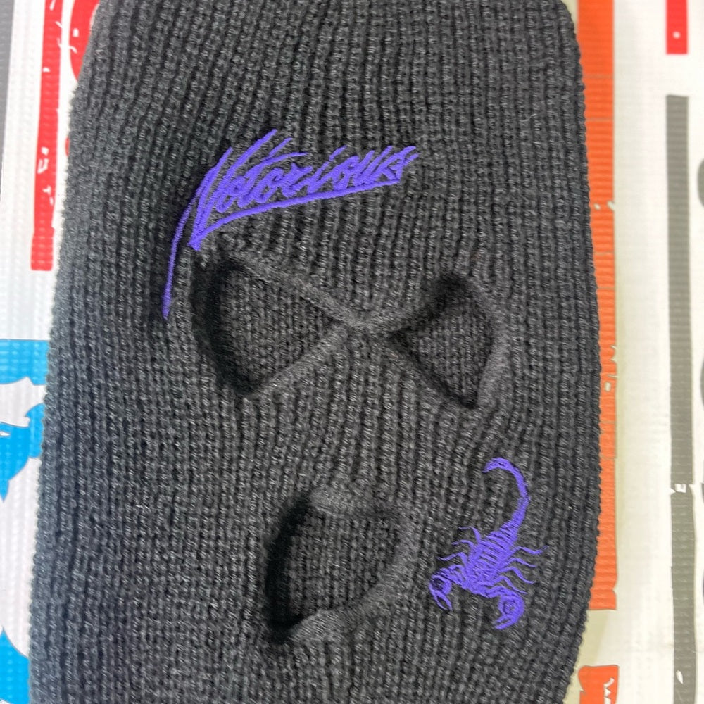 Black & purple face mask one size fits all