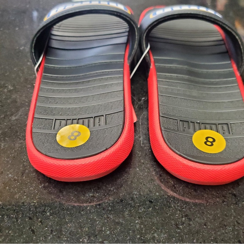 Sz 8 puma slides black & red