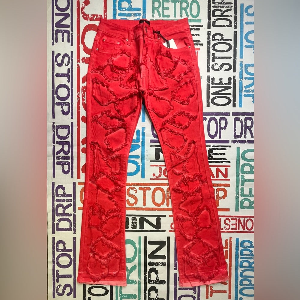 Stack denim jeans sz various blend red
