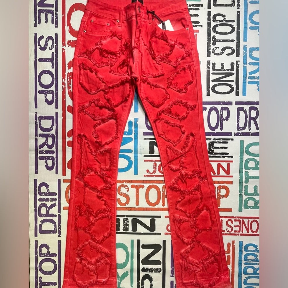 Stack denim jeans sz various blend red