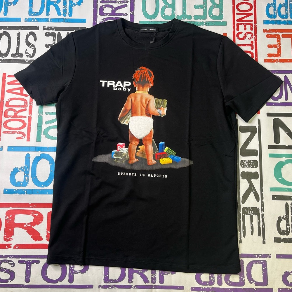 Trap baby graphic tee stitch tee black sz various