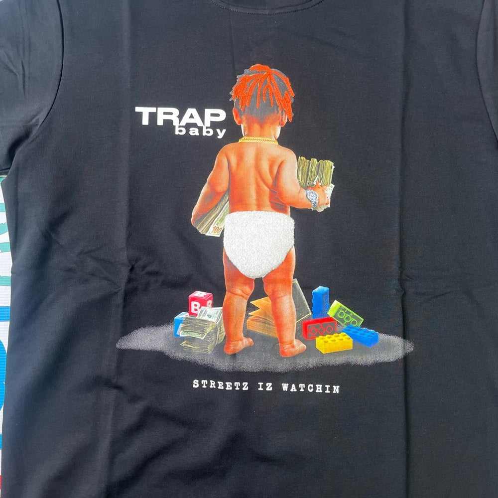 Trap baby graphic tee stitch tee black sz various