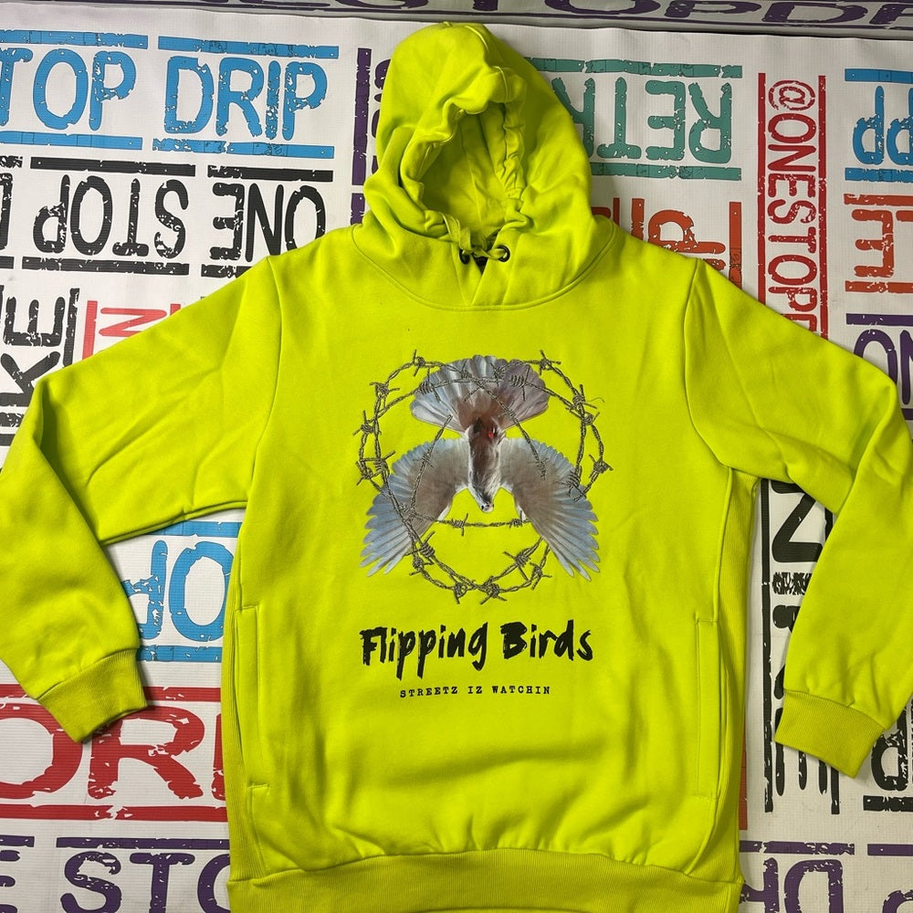 Sz Various Hoodie lime flipping birds