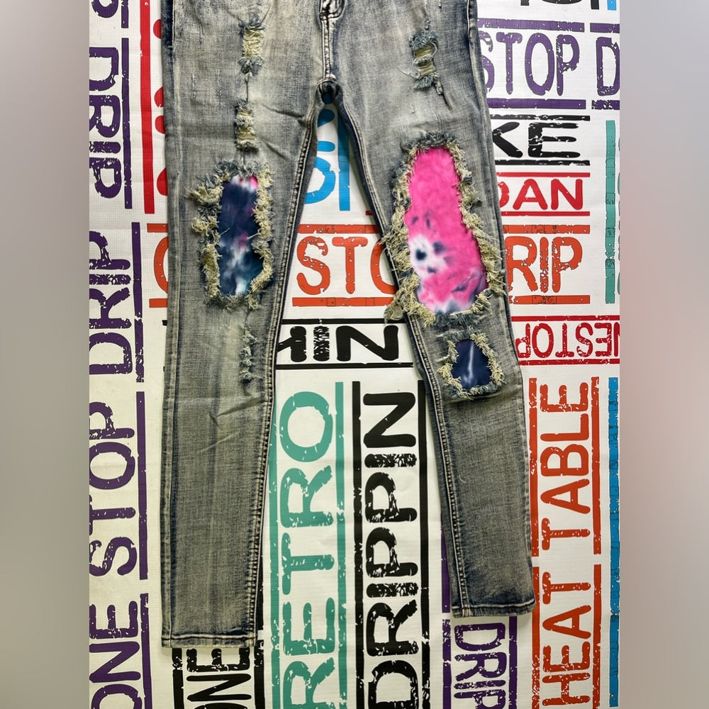 Sz Various ripped jeans blue denim