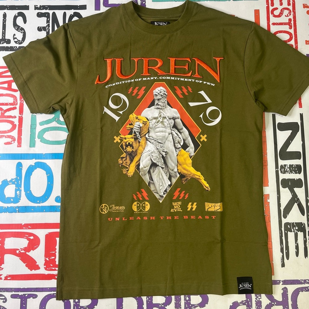 Juren brand graphic tee 2023 new release olive green
