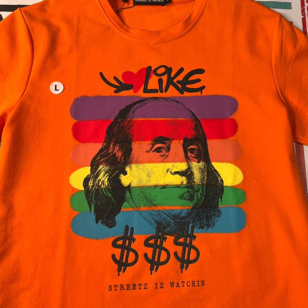 Sz Large like Mike graphic tee orange