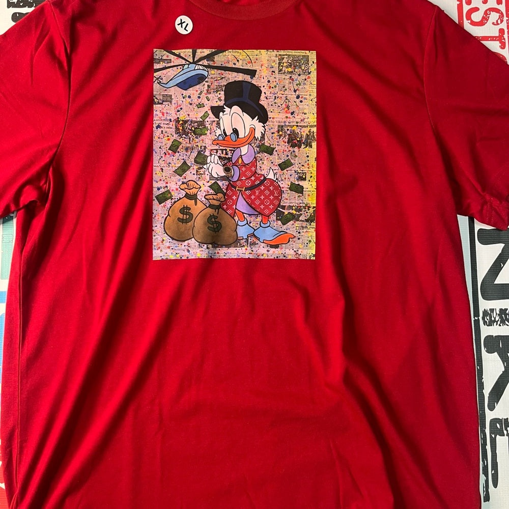 Sz Xl duck graphic tee red