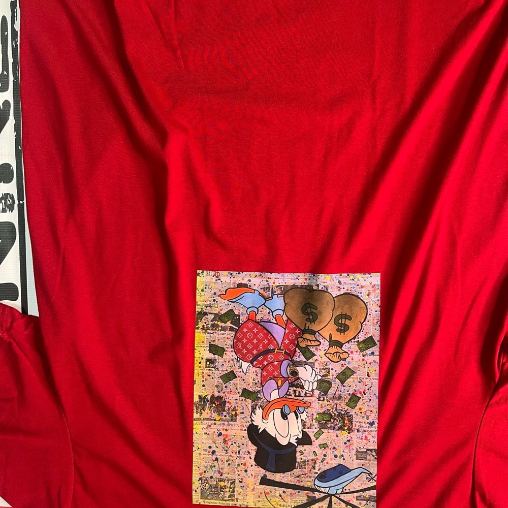 Sz Xl duck graphic tee red