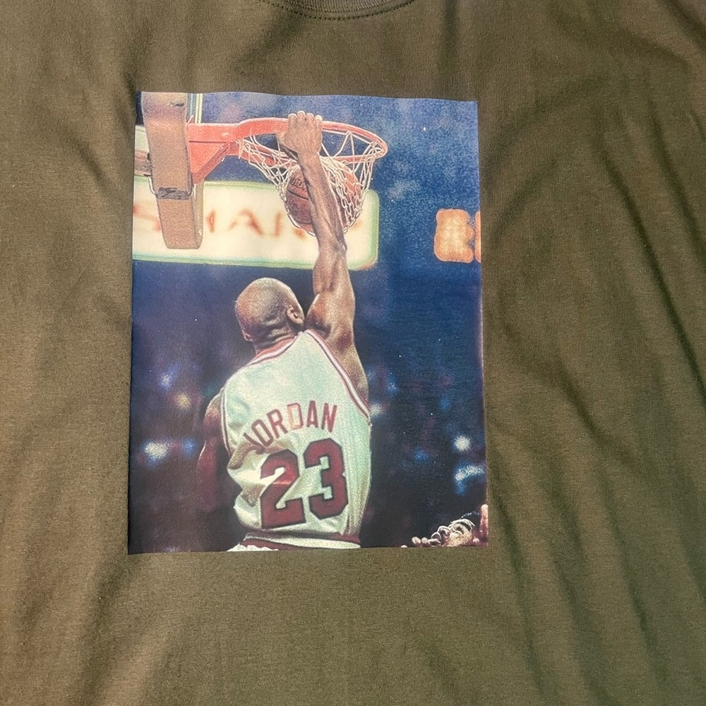Jordan graphic tee olive green Sz 2xl