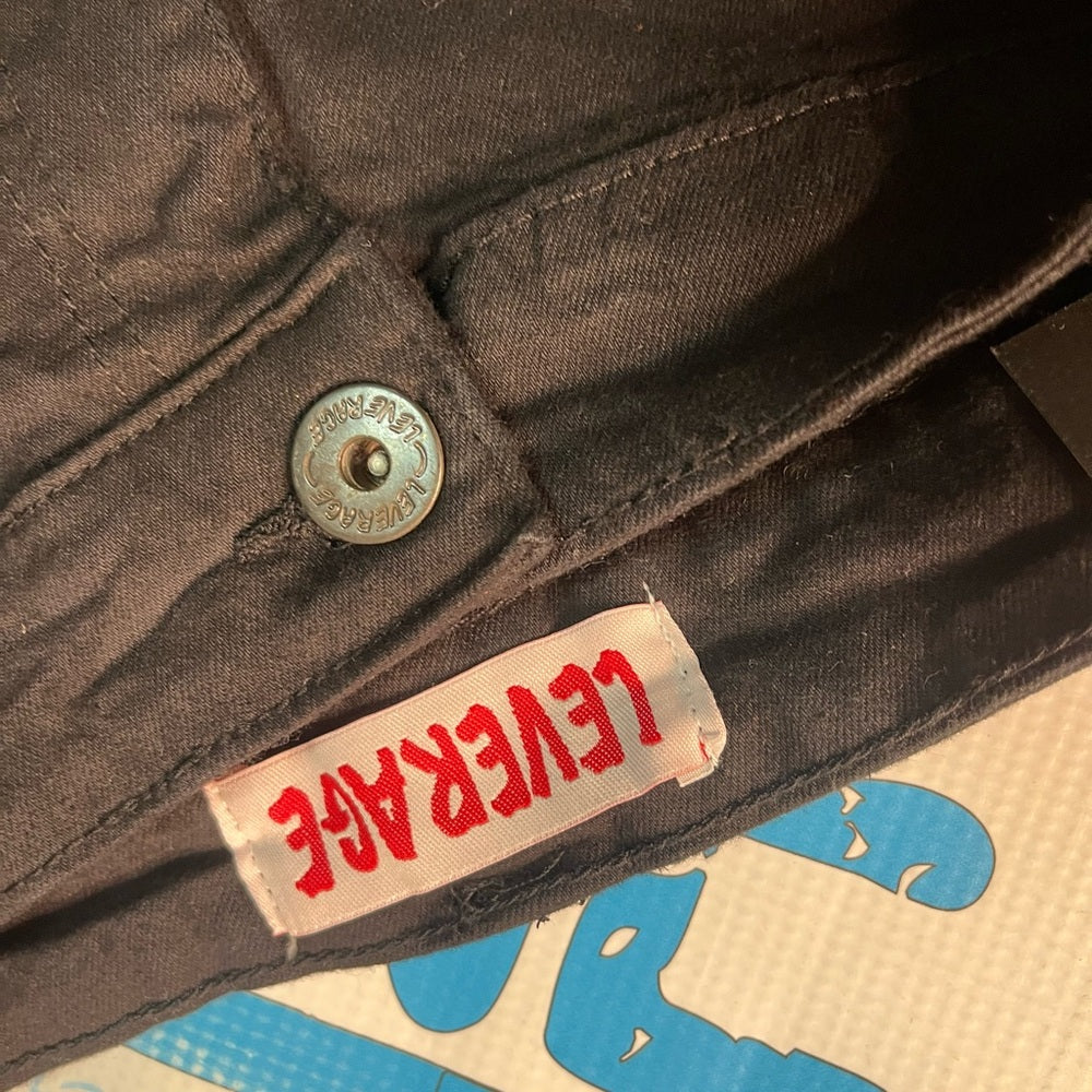 Sz 42 Denim Jean black Shorts