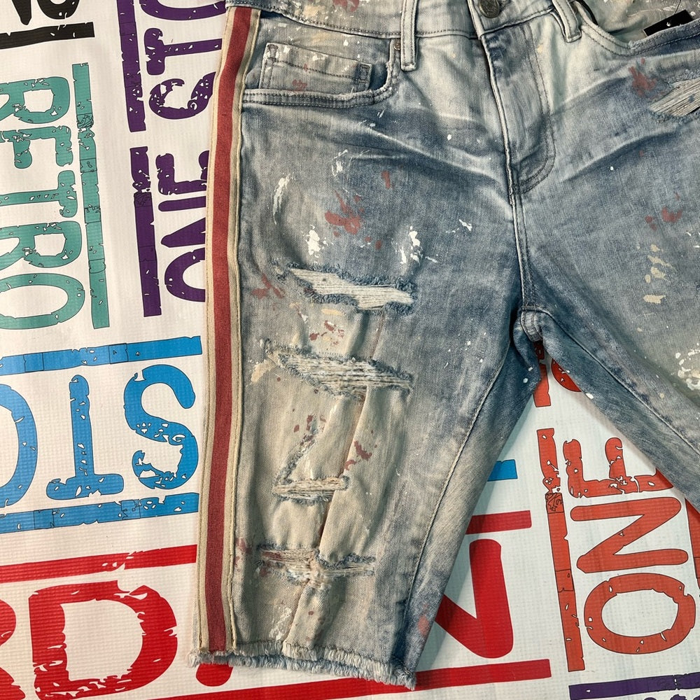 Sz Various  light blue denim side stripe