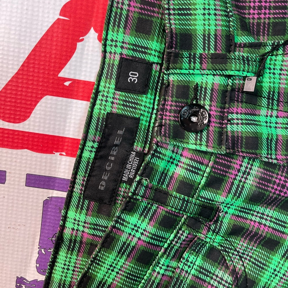 Plaid green casual shorts Sz Various