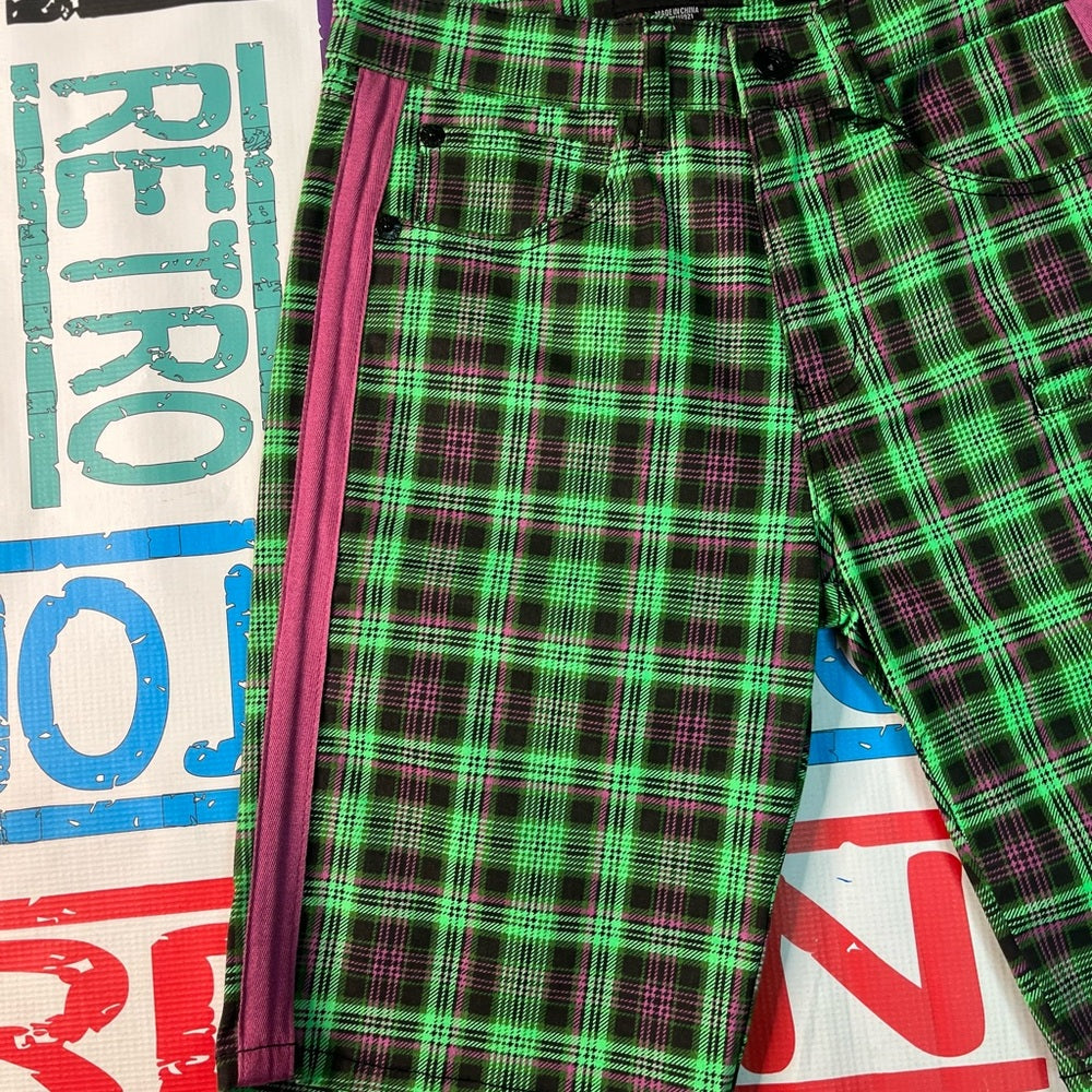 Plaid green casual shorts Sz Various