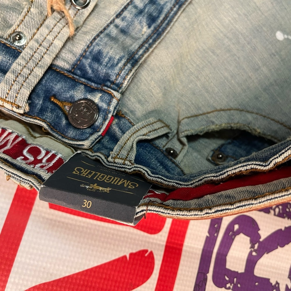 Sz Various Paintsplash denim jean shorts