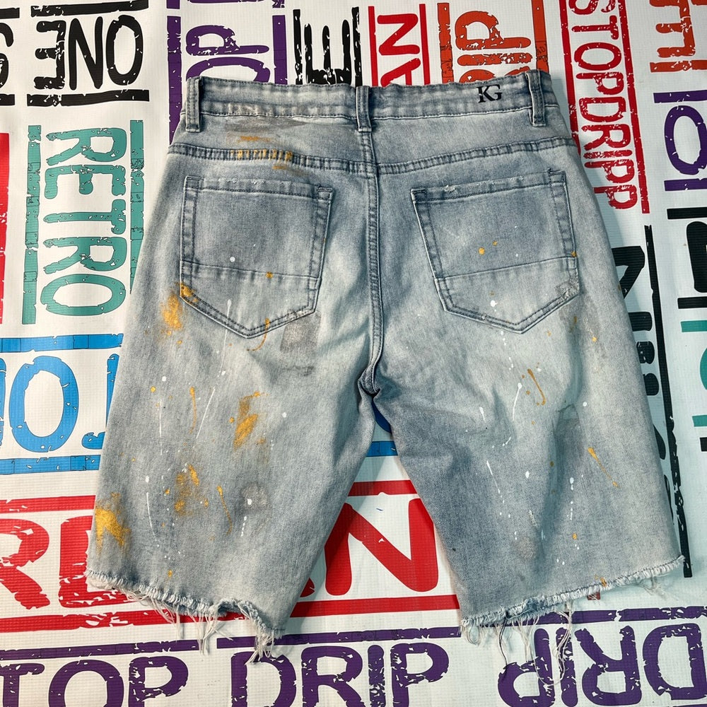 Ripped denim jean shorts Sz 34