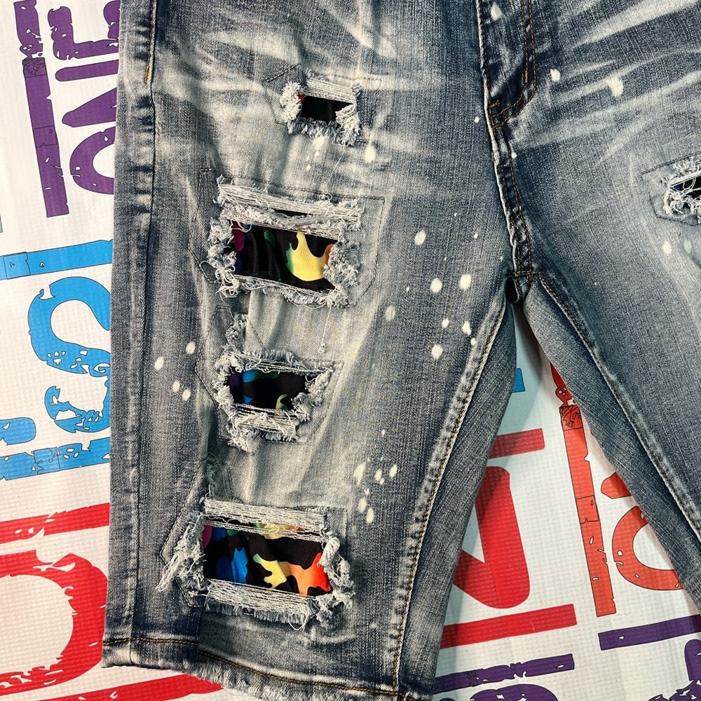 Sz Various ripped denim jean shorts