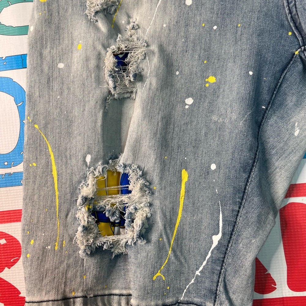 Sz 40 Paintsplash denim jean shorts