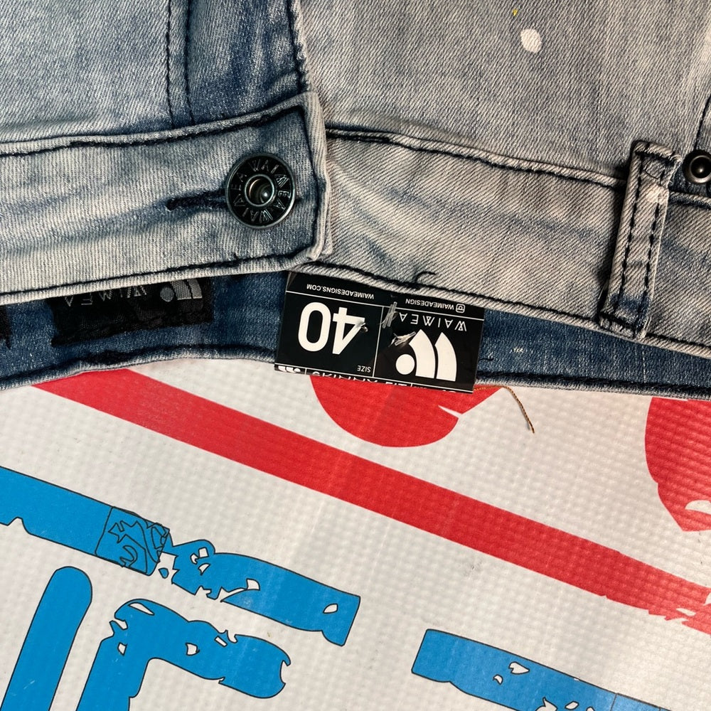 Sz 40 Paintsplash denim jean shorts