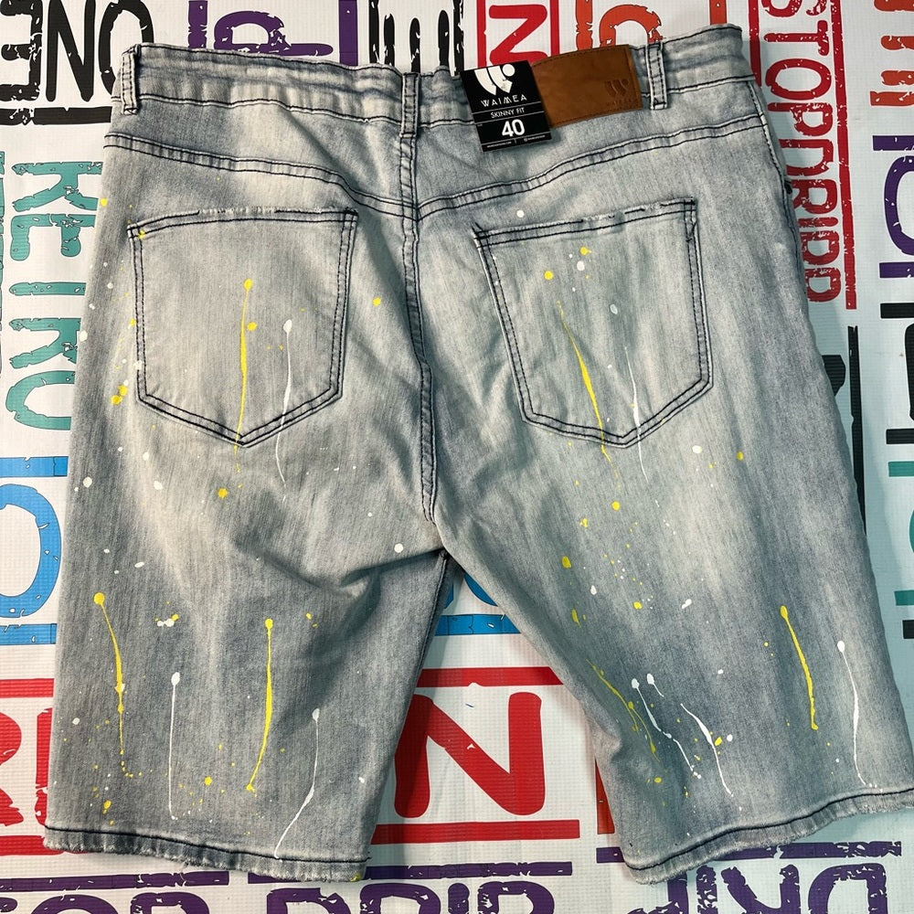 Sz 40 Paintsplash denim jean shorts
