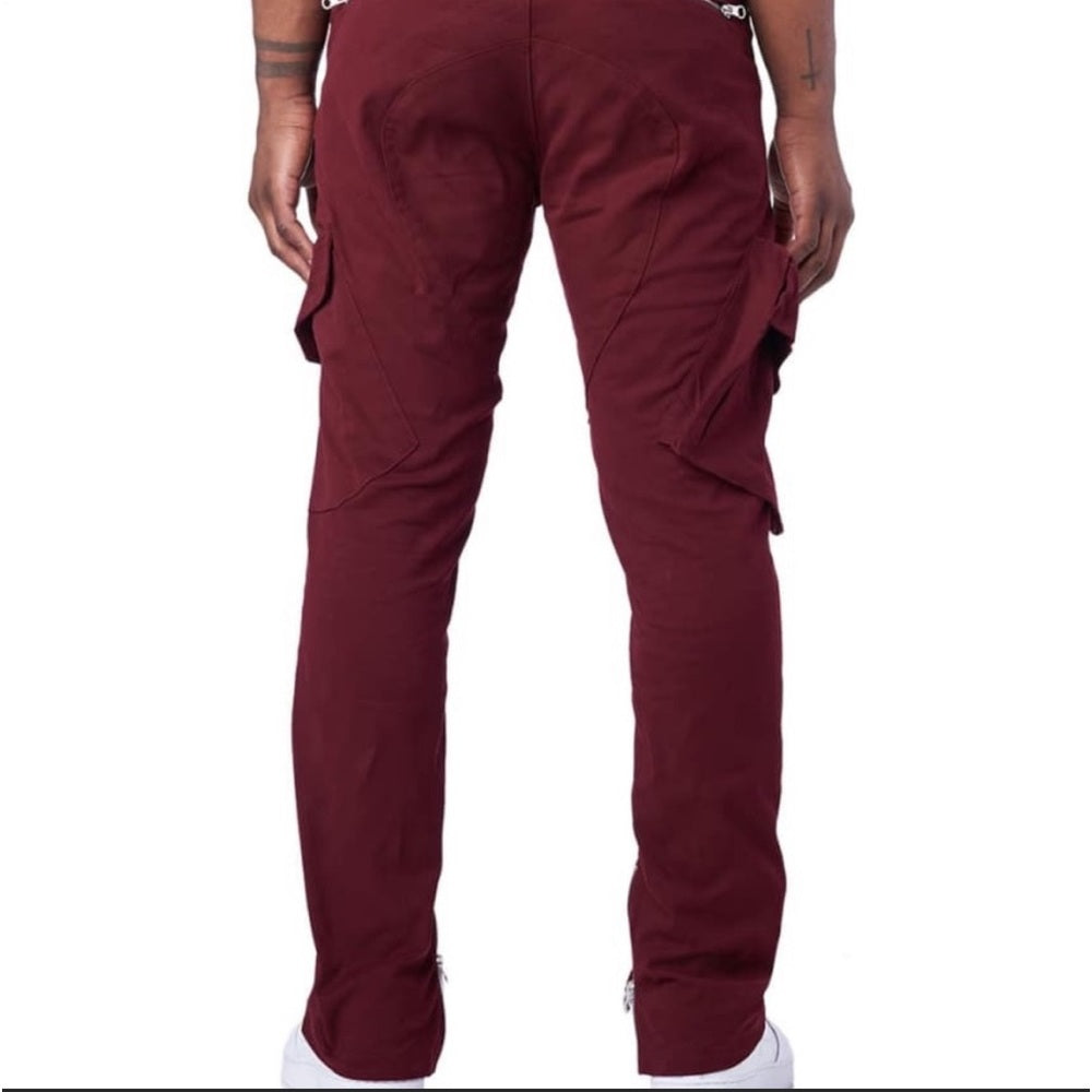 Burgundy cargo pants sz Various