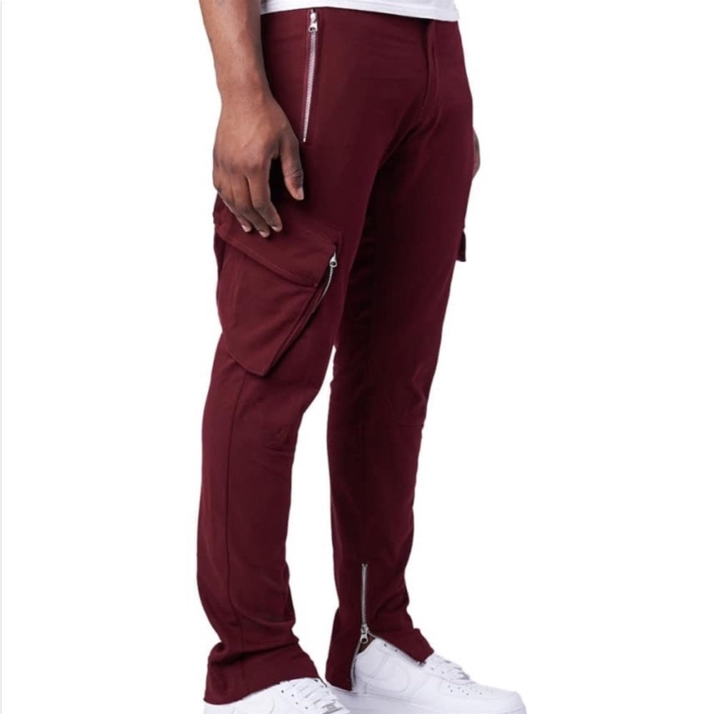 Burgundy cargo pants sz Various