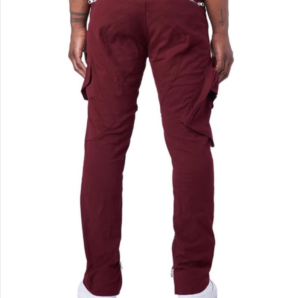 Burgundy cargo pants sz Various