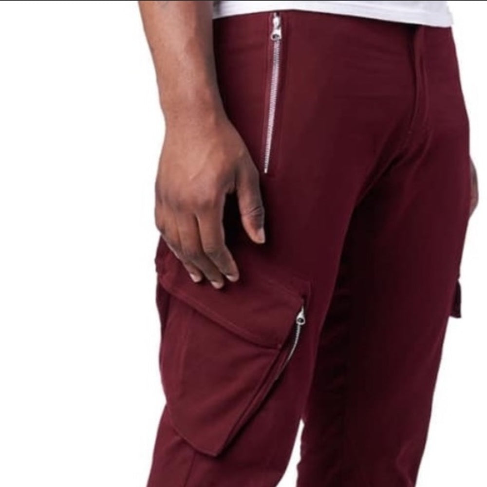 Burgundy cargo pants sz Various