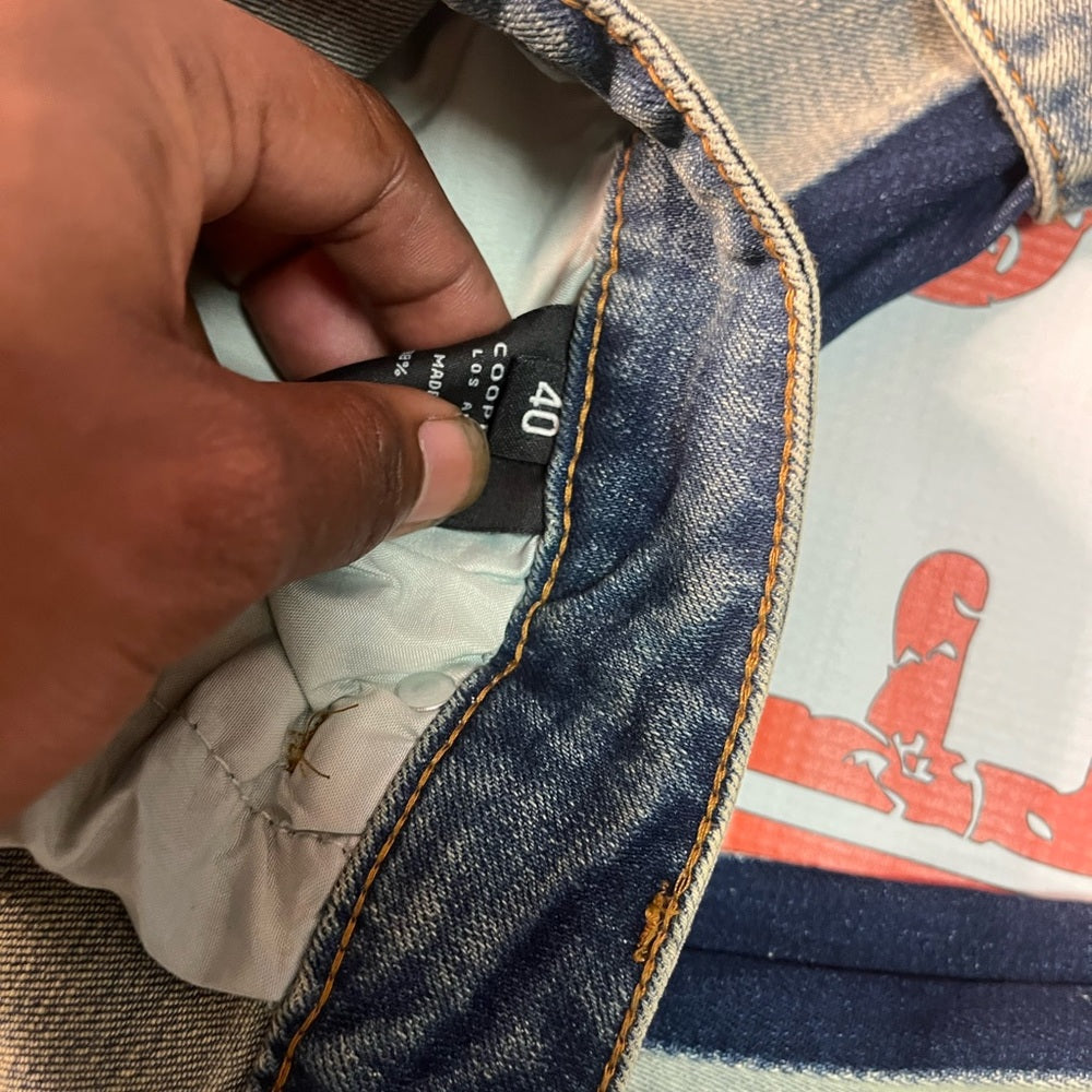 sz 40 denim blue strap jeans