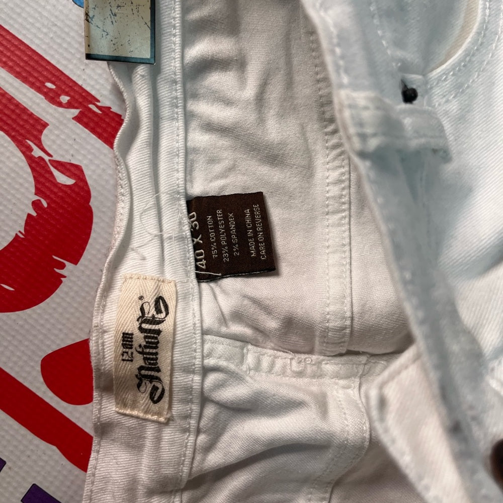 Sz 40  white denim ripped jeans