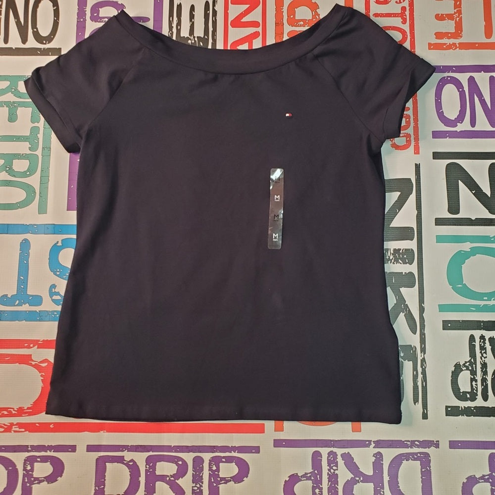 Tommy Hilfiger boat neck navy shirt sz medium