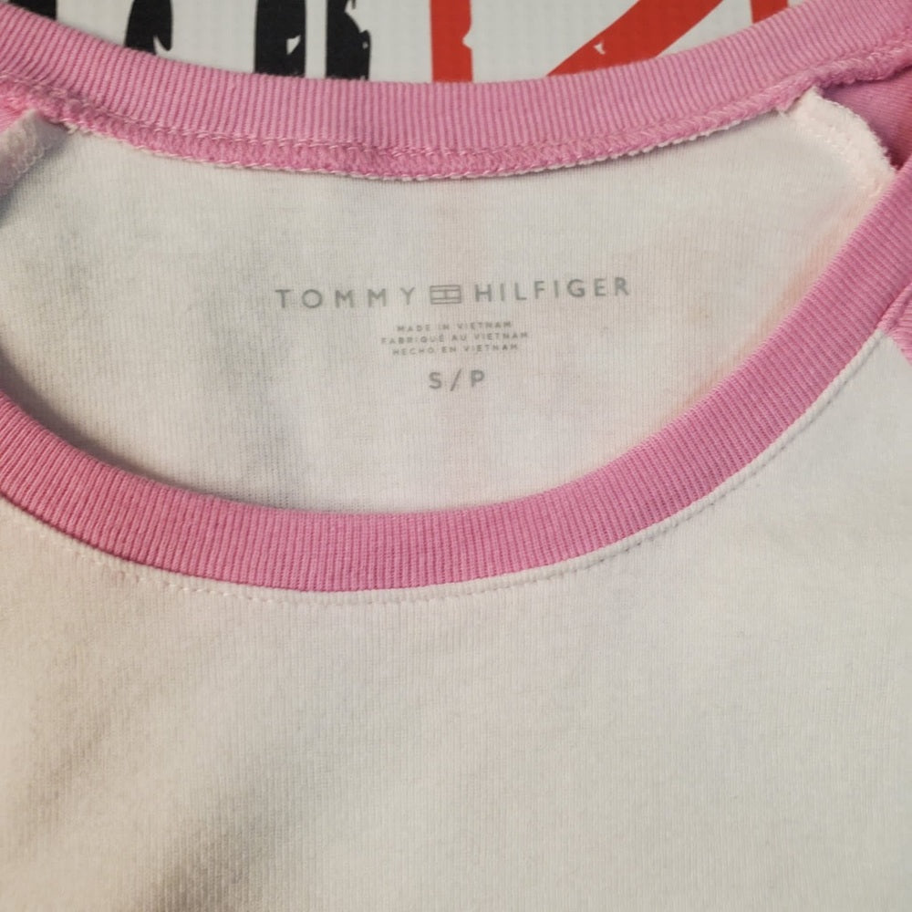 Tommy Hilfiger shirt sz small pink white
