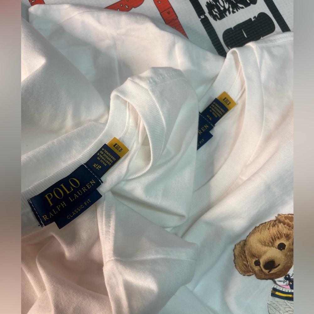 Polo white bear tee sz Various