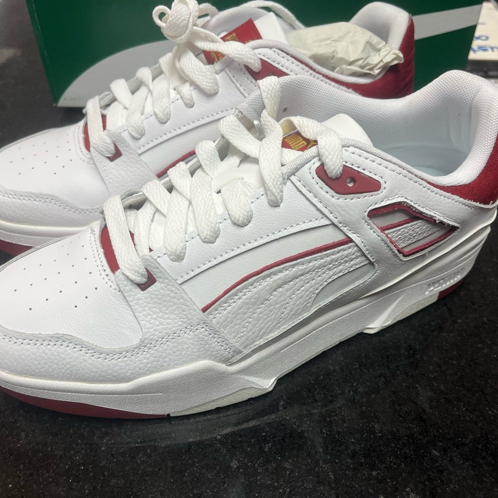 Puma lows Sz Various white & maroon
