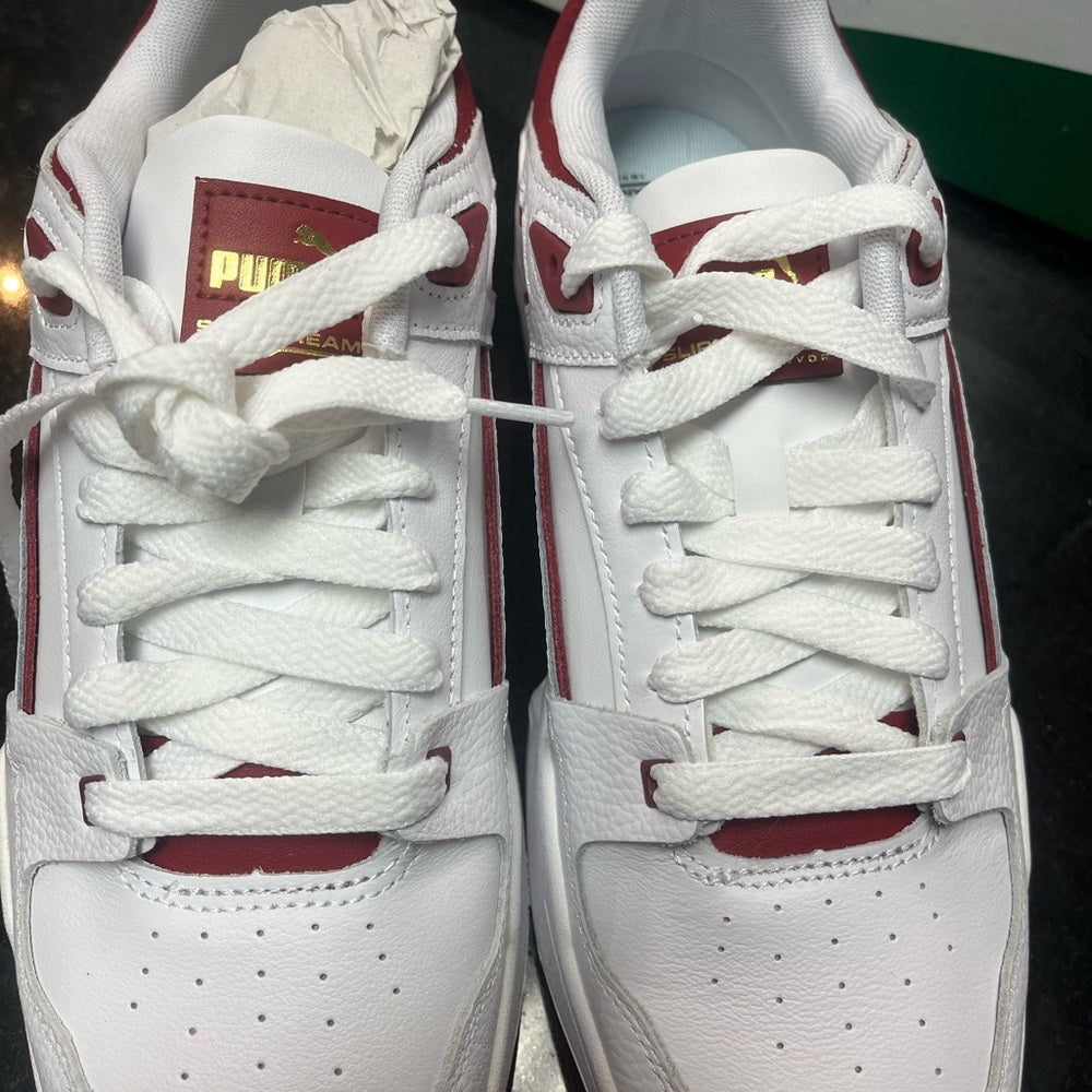 Puma lows Sz Various white & maroon