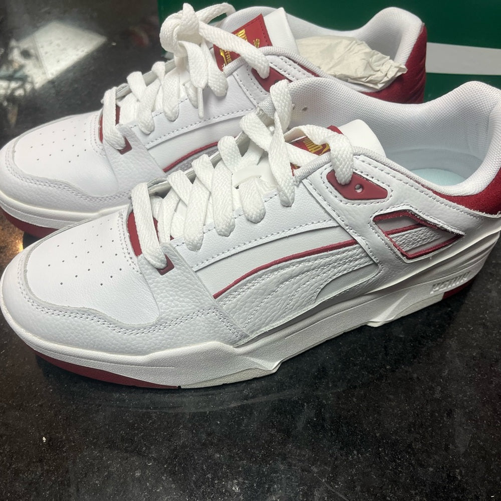 Puma lows Sz Various white & maroon