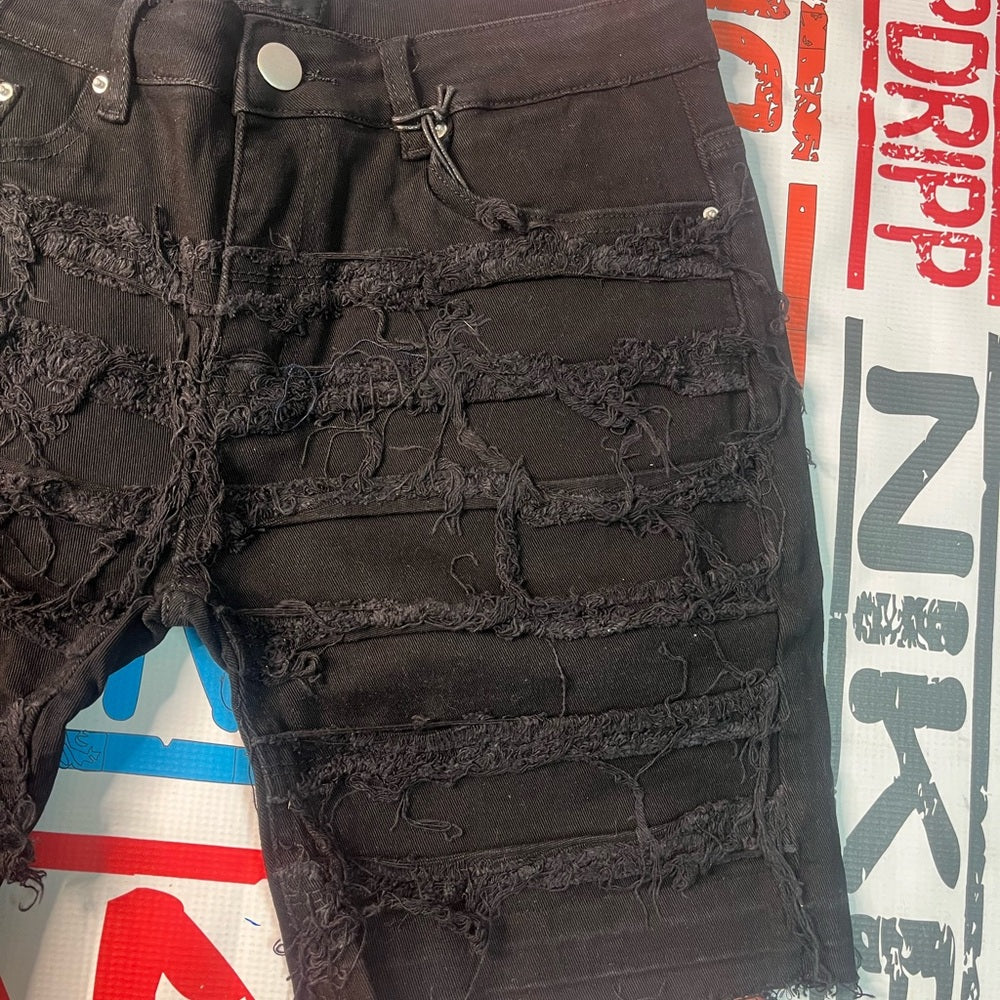 Cooper 9 black denim shorts Sz Various