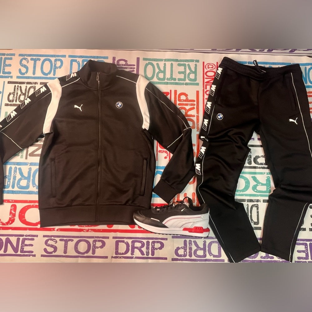 Puma 2 piece small tracksuit bmw black