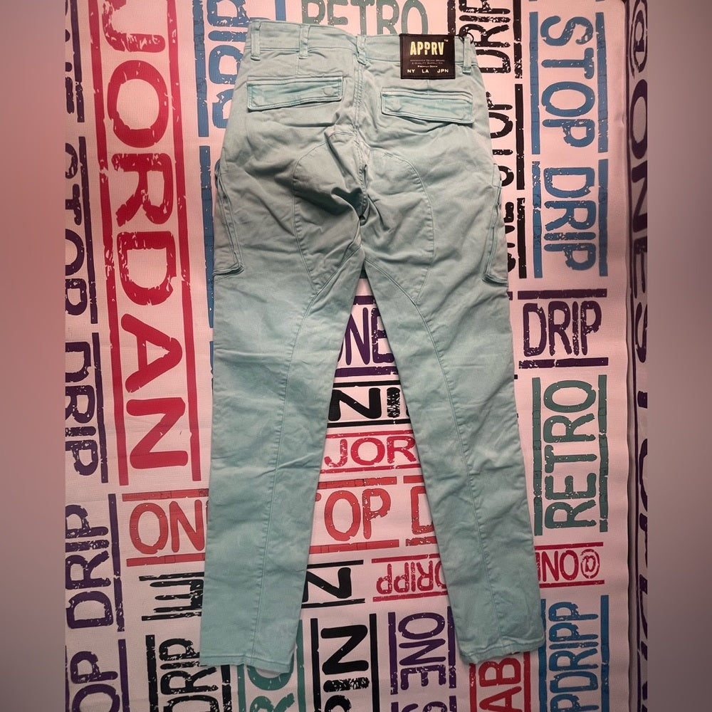 Sz Various teal blue cargos side pockets