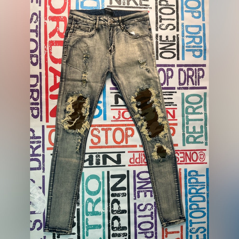 Sz various Camo rust denim jeans