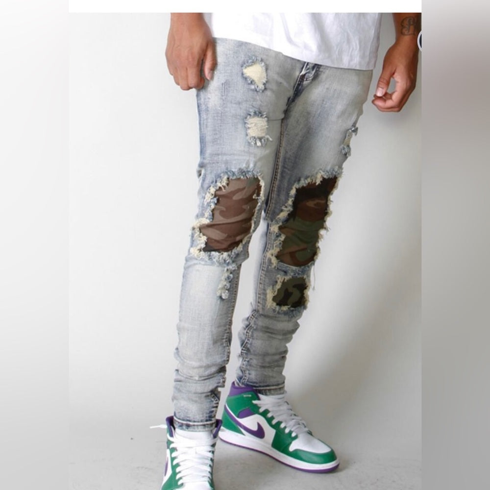 Sz various Camo rust denim jeans