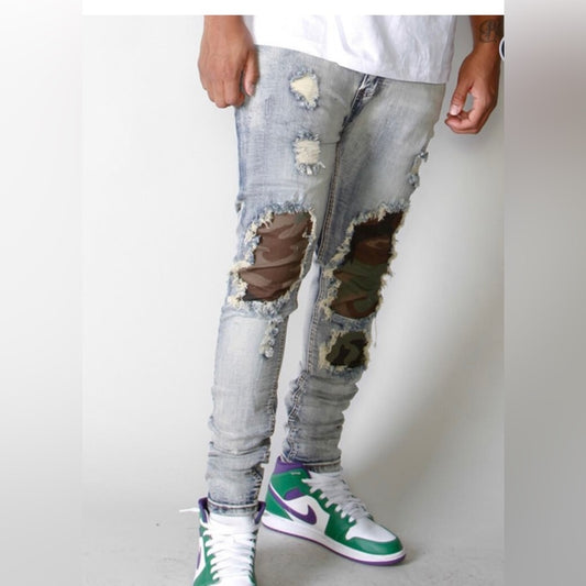 Sz various Camo rust denim jeans