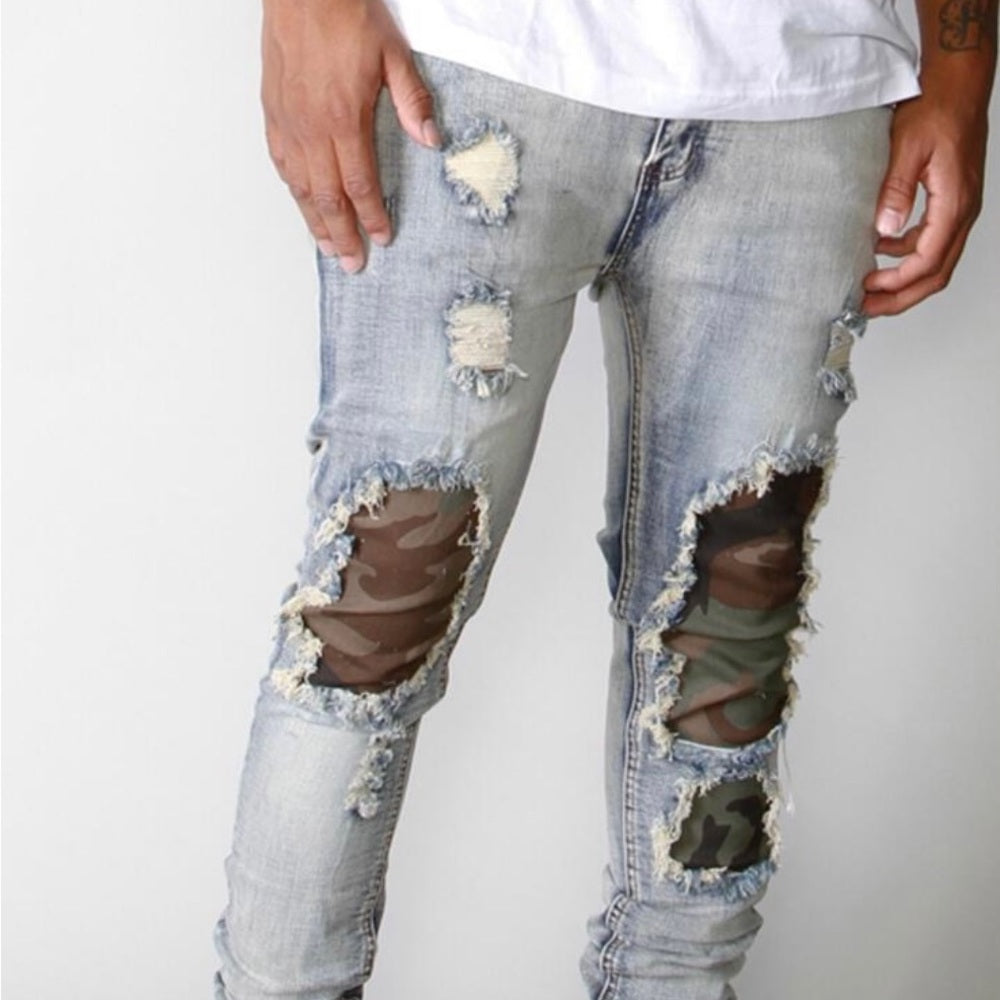 Sz various Camo rust denim jeans