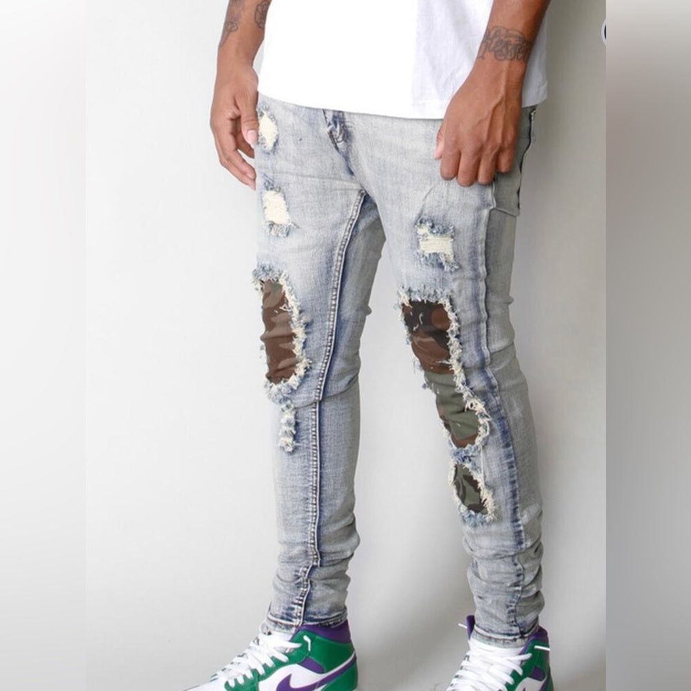 Sz various Camo rust denim jeans